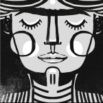 The Great Gray Funk / Modula Nation Live Black and white poster with a stylized face, featuring The Great Gray Funk and Modula Nation, November 10th, Kramladen Vienna